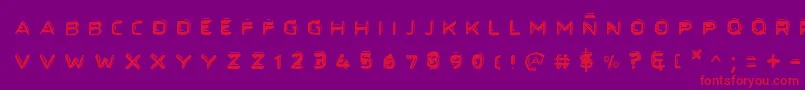 Secretfilesii-Schriftart – Rote Schriften auf violettem Hintergrund