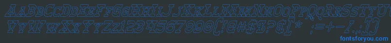 WinslettHollowItalic Font – Blue Fonts on Black Background