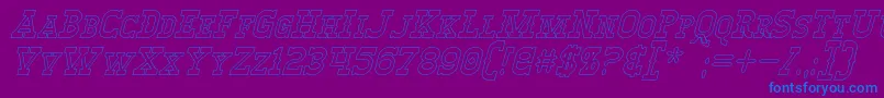 WinslettHollowItalic Font – Blue Fonts on Purple Background