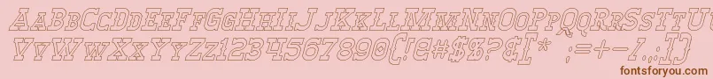 WinslettHollowItalic Font – Brown Fonts on Pink Background