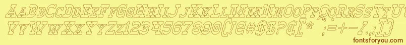 WinslettHollowItalic Font – Brown Fonts on Yellow Background