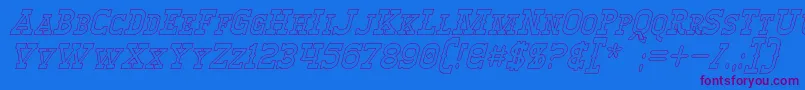 WinslettHollowItalic Font – Purple Fonts on Blue Background