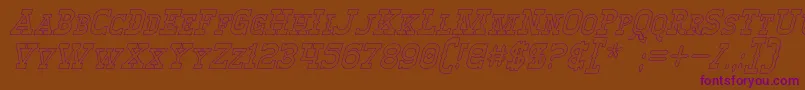 WinslettHollowItalic Font – Purple Fonts on Brown Background