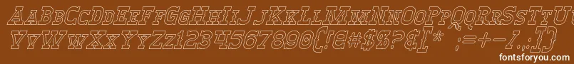 WinslettHollowItalic Font – White Fonts on Brown Background