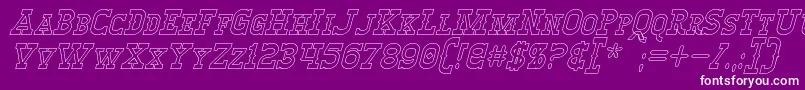 WinslettHollowItalic Font – White Fonts on Purple Background