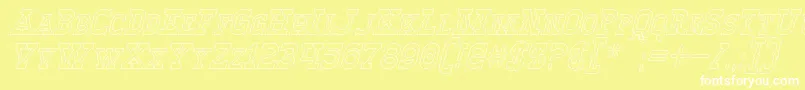 WinslettHollowItalic Font – White Fonts on Yellow Background