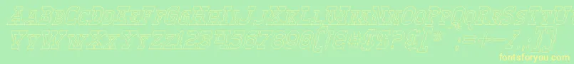 WinslettHollowItalic Font – Yellow Fonts on Green Background