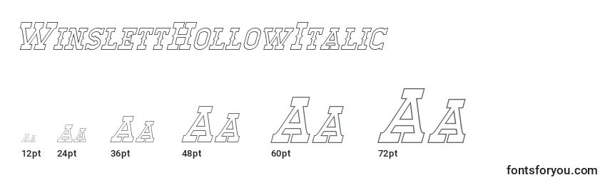 WinslettHollowItalic Font Sizes