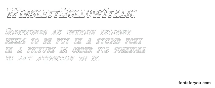 WinslettHollowItalic Font