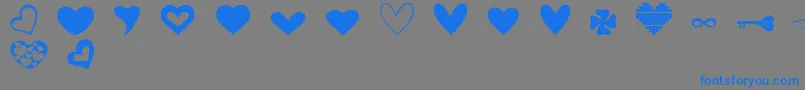 LoveAmy-Schriftart – Blaue Schriften auf grauem Hintergrund