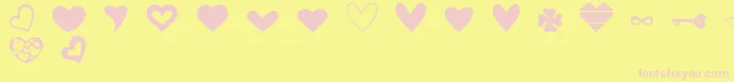 フォントLoveAmy – ピンクのフォント、黄色の背景