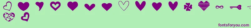 LoveAmy Font – Purple Fonts on Green Background