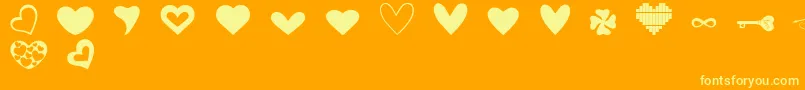 LoveAmy Font – Yellow Fonts on Orange Background