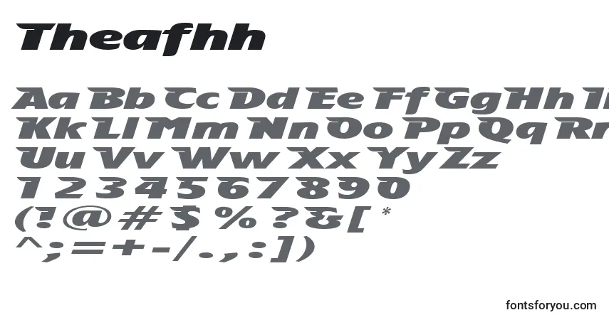 Schriftart Theafhh – Alphabet, Zahlen, spezielle Symbole