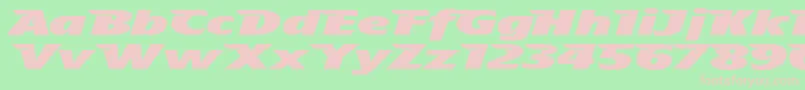 フォントTheafhh – 緑の背景にピンクのフォント