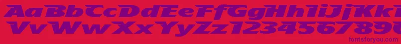 Шрифт Theafhh – фиолетовые шрифты на красном фоне