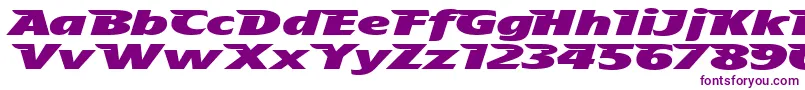 フォントTheafhh – 白い背景に紫のフォント