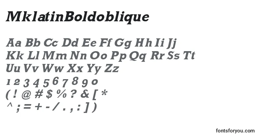 Schriftart MklatinBoldoblique – Alphabet, Zahlen, spezielle Symbole