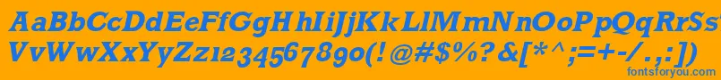 MklatinBoldoblique Font – Blue Fonts on Orange Background