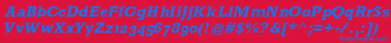 MklatinBoldoblique-fontti – siniset fontit punaisella taustalla