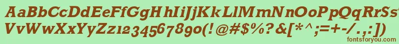 Шрифт MklatinBoldoblique – коричневые шрифты на зелёном фоне