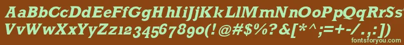 MklatinBoldoblique Font – Green Fonts on Brown Background