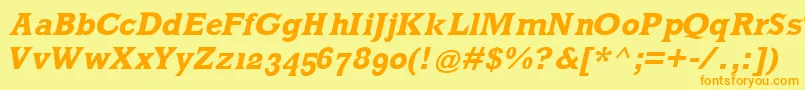 MklatinBoldoblique Font – Orange Fonts on Yellow Background