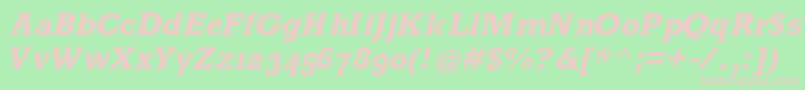 MklatinBoldoblique Font – Pink Fonts on Green Background
