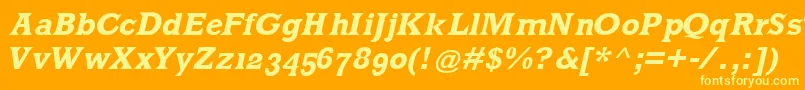 MklatinBoldoblique Font – Yellow Fonts on Orange Background