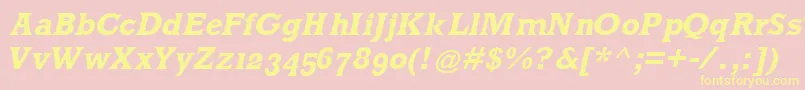 MklatinBoldoblique Font – Yellow Fonts on Pink Background