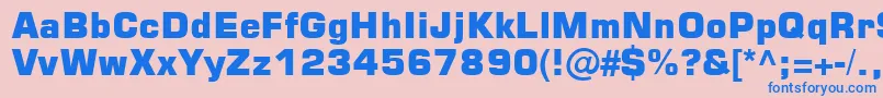 Square721BlkNormal Font – Blue Fonts on Pink Background