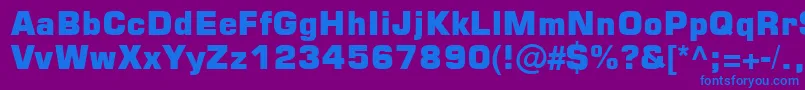 Square721BlkNormal Font – Blue Fonts on Purple Background