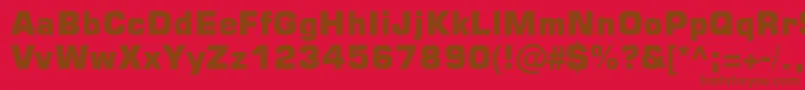 Weitere Informationen zur Square721BlkNormal-Schriftart Square721BlkNormal-Schriftart – Braune Schriften auf rotem Hintergrund