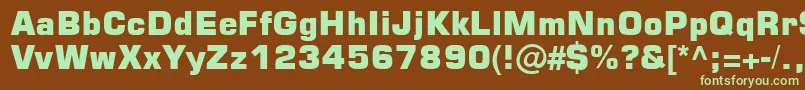 Square721BlkNormal-fontti – vihreät fontit ruskealla taustalla