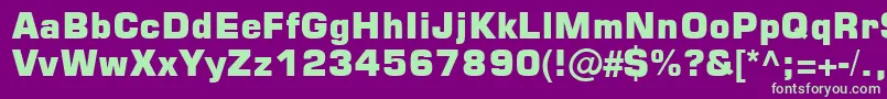 Square721BlkNormal Font – Green Fonts on Purple Background