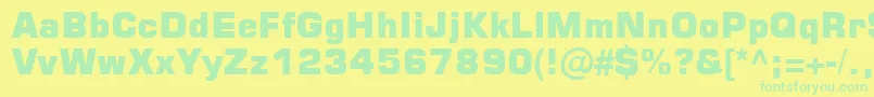 Square721BlkNormal Font – Green Fonts on Yellow Background