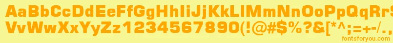 Square721BlkNormal Font – Orange Fonts on Yellow Background