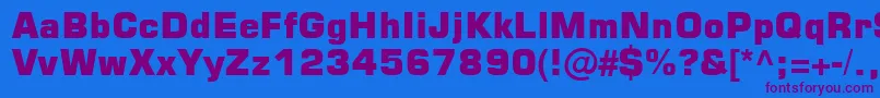 Square721BlkNormal Font – Purple Fonts on Blue Background