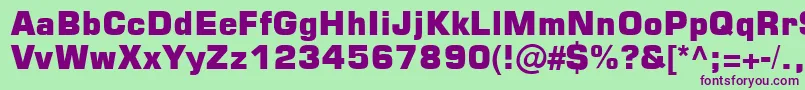 Square721BlkNormal Font – Purple Fonts on Green Background