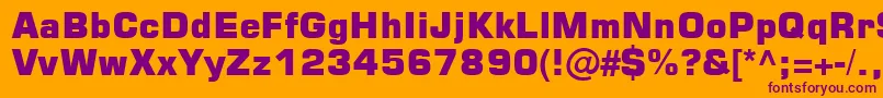 Square721BlkNormal Font – Purple Fonts on Orange Background