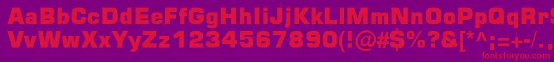 Square721BlkNormal Font – Red Fonts on Purple Background