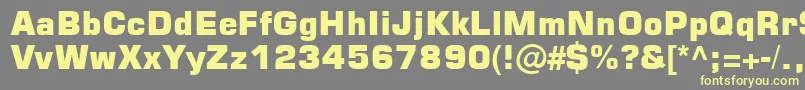 Square721BlkNormal-fontti – keltaiset fontit harmaalla taustalla