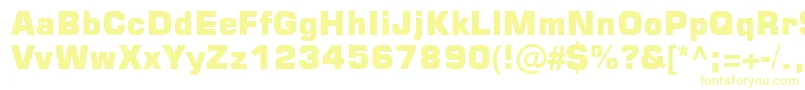 フォントSquare721BlkNormal – 白い背景に黄色の文字