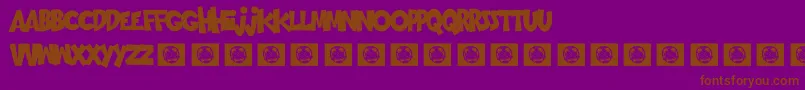 フォントGoingmerry – 紫色の背景に茶色のフォント