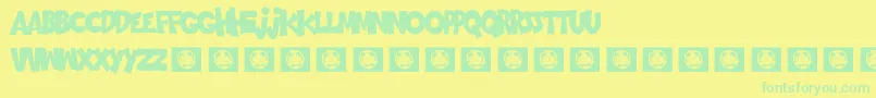 Goingmerry Font – Green Fonts on Yellow Background