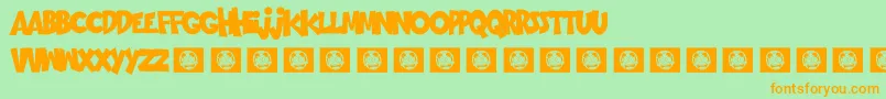 Goingmerry Font – Orange Fonts on Green Background