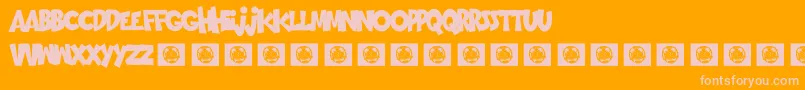 フォントGoingmerry – オレンジの背景にピンクのフォント