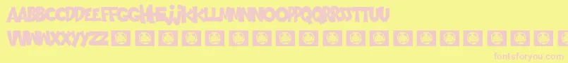 Goingmerry Font – Pink Fonts on Yellow Background