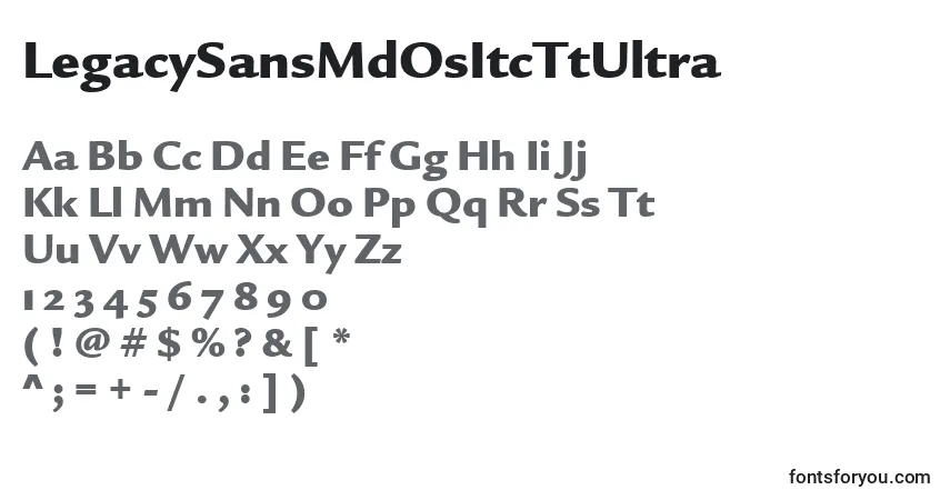 Шрифт LegacySansMdOsItcTtUltra – алфавит, цифры, специальные символы