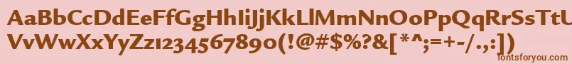Шрифт LegacySansMdOsItcTtUltra – коричневые шрифты на розовом фоне